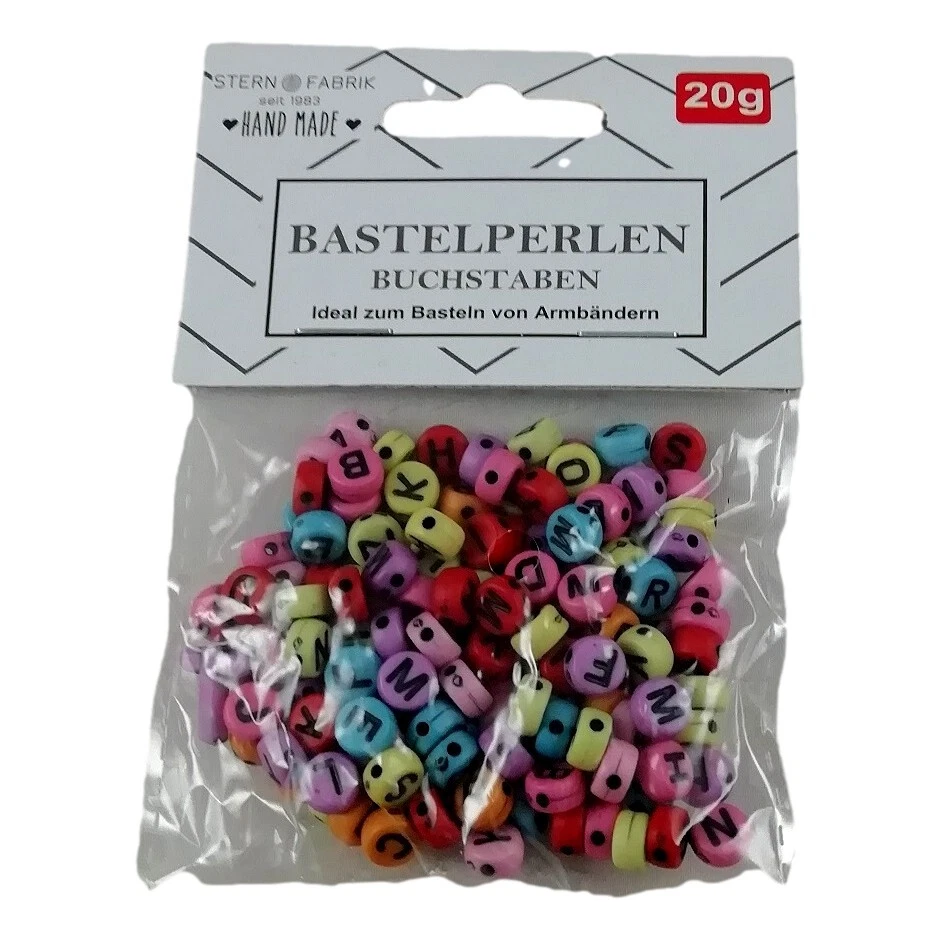 Sachet 160 Perles Lettres Artisanales Lettre Alphabet A à Z Blanc ou Multicolore - Photo 3/3