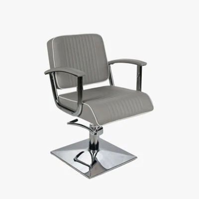 Salon Fit Madison Hydraulic Styling Chair- Grey with white piping - Free P&P