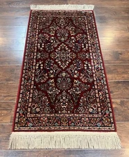 Karastan Rug 3x5 Red Sarouk #785 Wool Pile Small Vintage Carpet Discontinued
