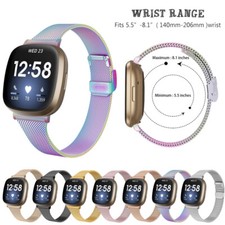 For Fitbit Versa 3 /Sense Stainless Steel Metal Milanese Mesh Watch Band Strap