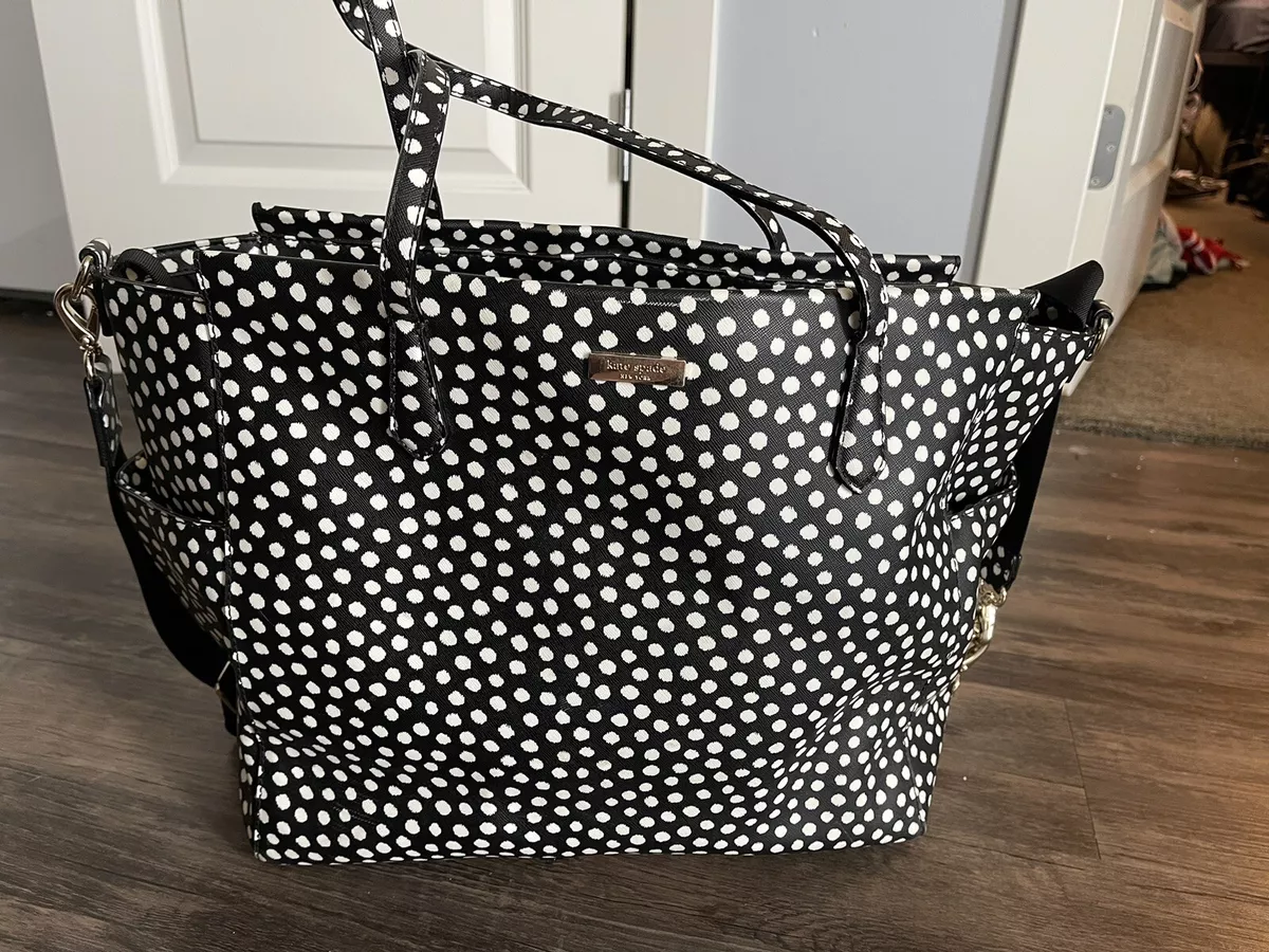 Kate spade staci white black polka dot leather dome crossbody bag | Fruugo  NZ