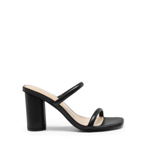 Women Square Open Toe High Chunky Block Heel Slide Sandals for Wedding Party - Picture 4 of 44