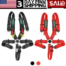 5 Point Racing Harness Camlock Quick Release Safety Seat Belt Black/Red ATV UTV