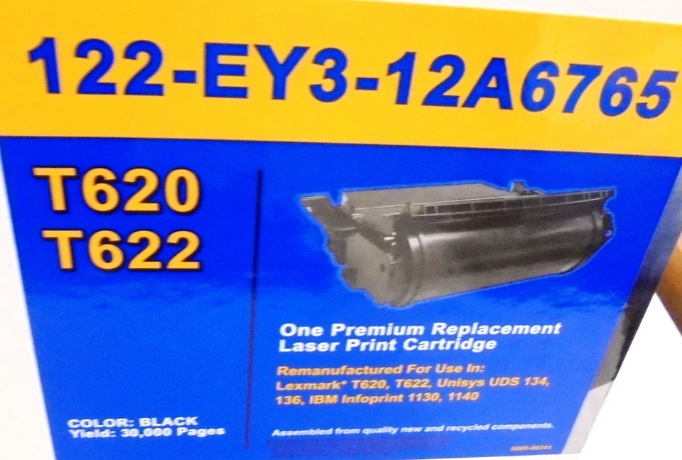 LASER PRINT CARTRIDGE LEXMARK T620/T622, UNISYS UDS 134, 136 TONER CARTRIDGE - Image 2 of 2