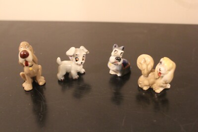 WADE 4 Lady und Tramp Figuren - alle WIE GEFUNDEN - jeweils kleiner Fehler