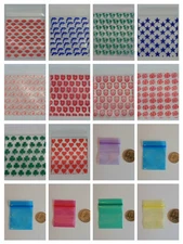 100 ZIPPER ZIP CLOSE BAGS Baggies - YOU CHOOSE The Size, Design and Color