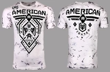 AMERICAN FIGHTER Men's T-Shirt FAIRBANKS Athletic Biker white MMA S-5XL