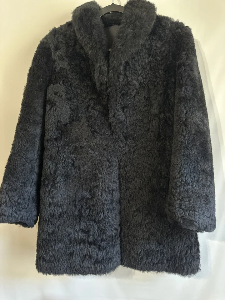 Chaqueta de piel de oveja islandesa vintage Eddie Bauer negra para mujer mediana Foto 2 de 4