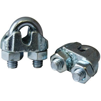 250  Malleable Zinc Plated Wire Rope Cable Clips, 1/4''