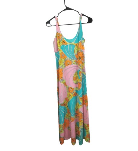 Vintage Travel-Lite by Boutique Long Floral Night Gown Dress Made In USA Sz S - Picture 10 of 12