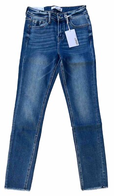 Vervet by Flying Monkey Amber Mid Rise Skinny Jeans Women s Size 25 Blue Stretch
