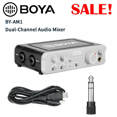 BOYA BY-AM1 Dual-Channel Audio Mixer USB PC 6.35mm/XLR Microphone Audio Record