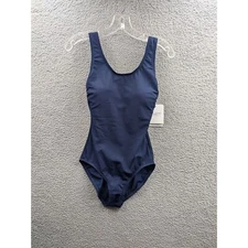 NWT Dolfin Aquashape Women's Moderate Scoop Back Navy One Piece Swimsuit sz 6