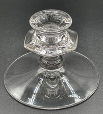 Vtg Clear Thick Glass Colonial Candlestick Taper Candle Holder 3.5" tall