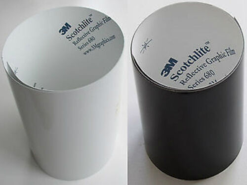 3M type 580 scotchlite reflective vinyl tape black color 50 mm(2") x 2 MT new !! - Afbeelding 1 van 4