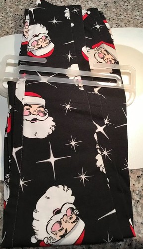 Juniors XS 1 ~OR~ XL 15-17 Ankle Legging Black Christmas Santa Claus Face Head - Picture 7 of 8
