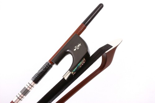 3/4 Upright Double Bass Bow Brazilwood Ebony frog German style Black Horse Hair - Picture 6 of 7