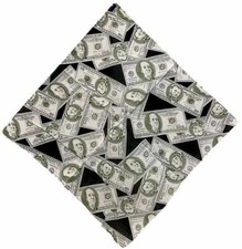 Dollar Bill Bandana -12 Pc Pack Money Bandana 100  Cotton