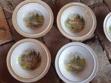 Set of 4 bowls   GRIMWADES POTTERY ENGLAND Famous Persons houses Ann Hathaway