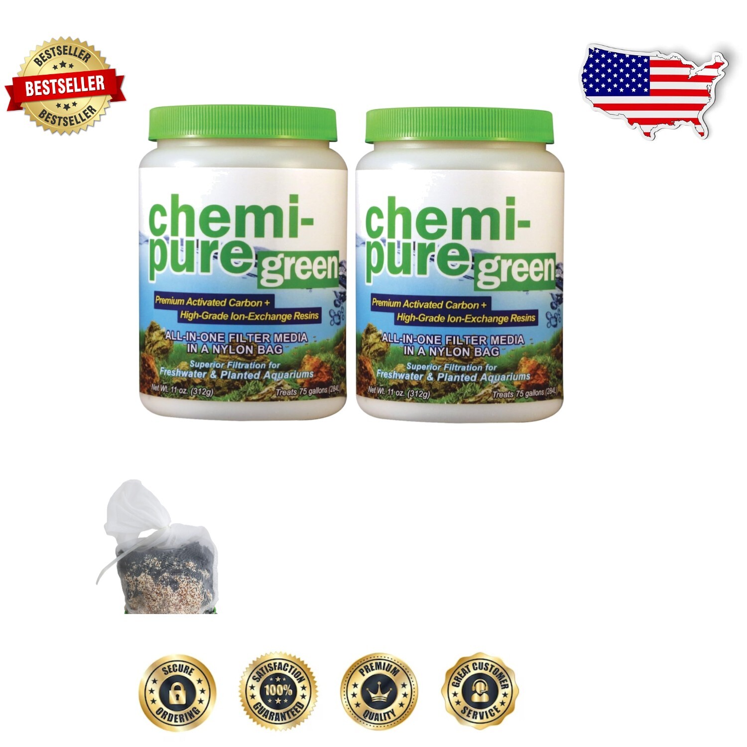 11 oz Chemi-Pure Green Premium Freshwater Aquarium Filter Media