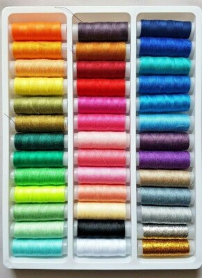 39 Stck. Verschiedene Farben Polyester Stark Nähgarn Spule Set für Nähen Kunst