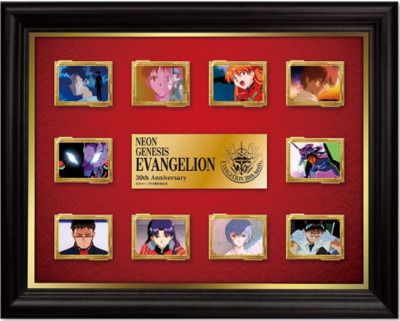 Evangelion 30th Anniversary Stamp & Framed Pin Set Official Japan