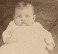 BABY WITH CHUBBY CHEEKS, WEARING WHITE GOWN. CDV. BUTLER, PA.