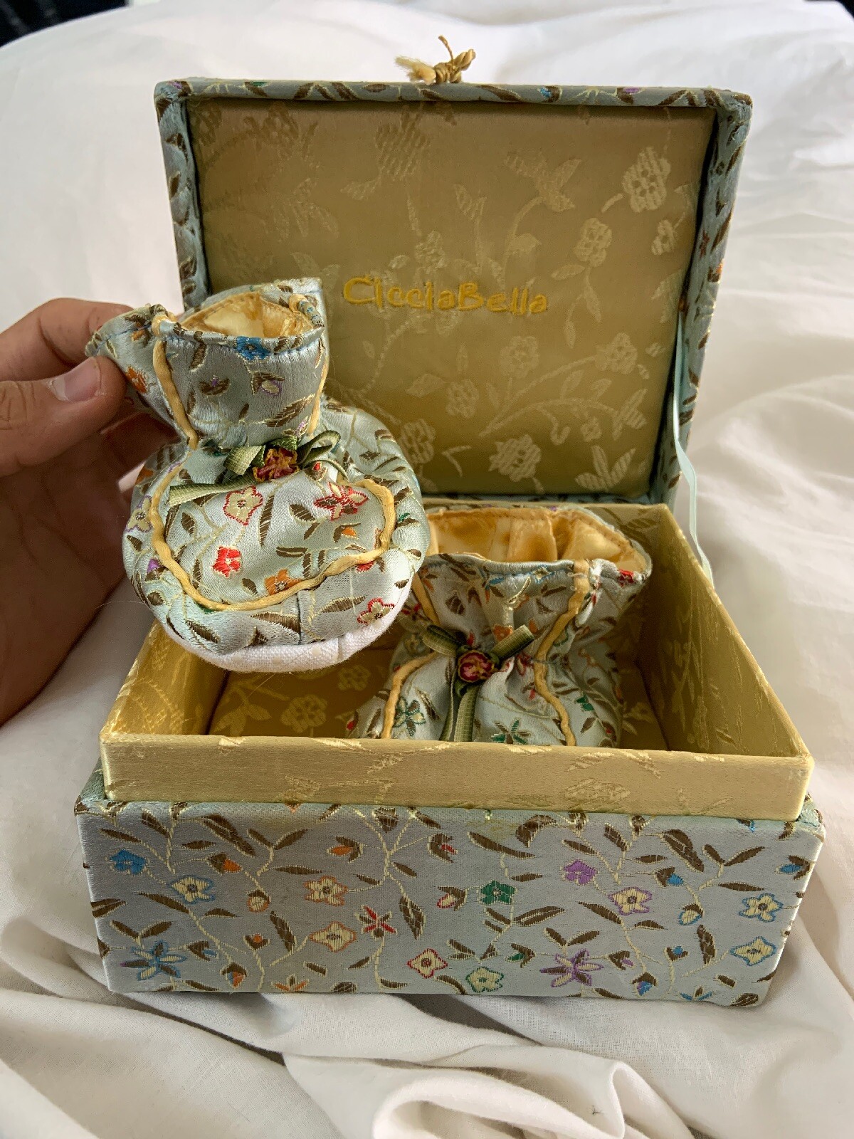 PANTOFOLA D’ORO Ciabatte bambino Ciccabella 6 mesi 12 mesi cotone made in China fornite con scatola