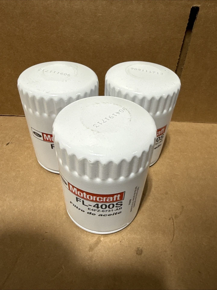 🔥Filtro de aceite de motor OEM Motorcraft FL-400-S nuevo genuino Ford E4FZ6731A juego de 3 Foto 4 de 4