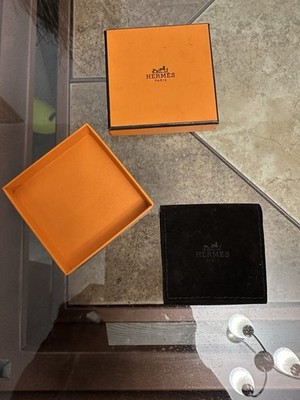 Hermes Genuine H Clic Bracelet empty Jewelry Pouch & Orange Box