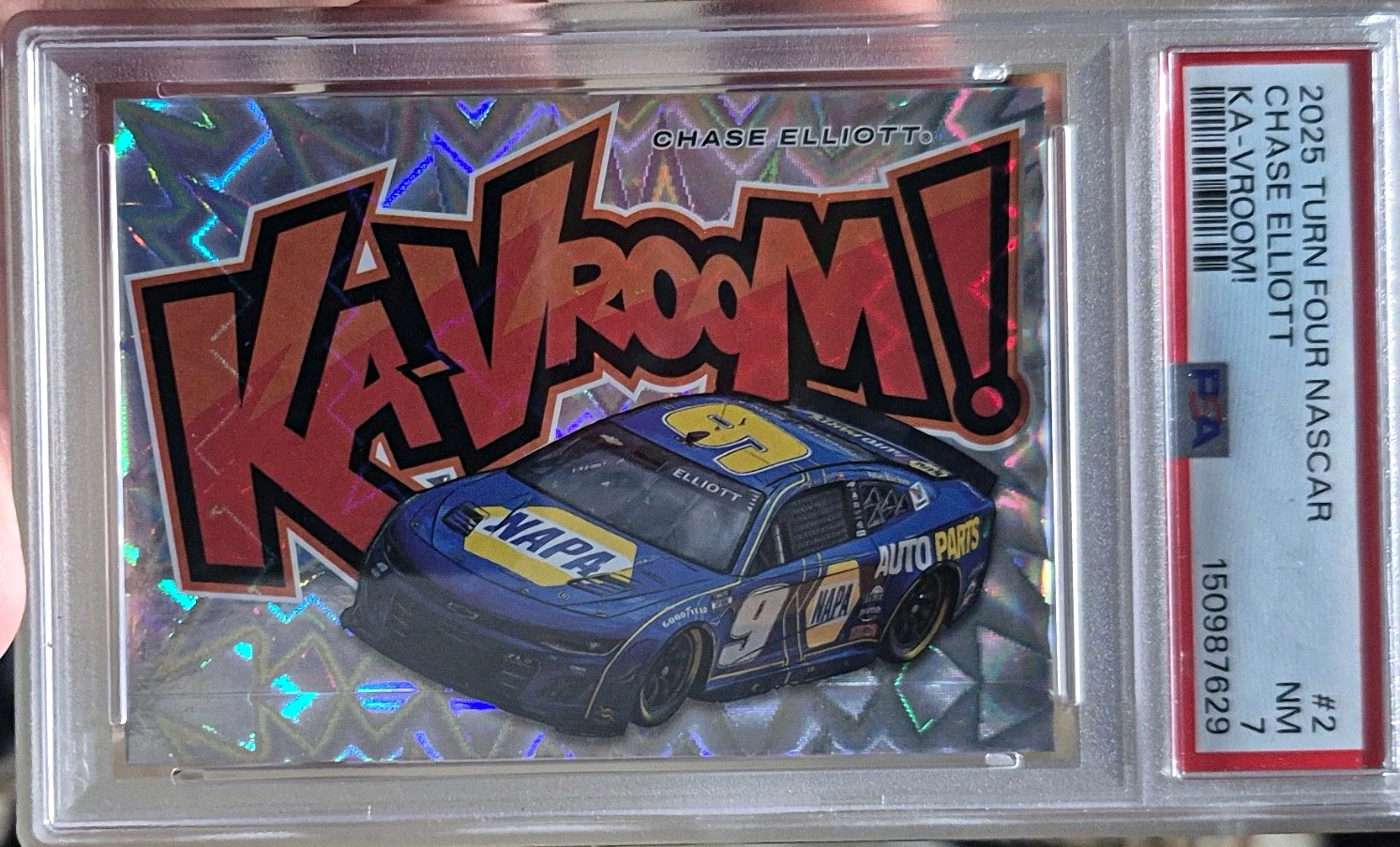 Panini 2025 Turn Four Ka-Vroom! Chase Elliott Insert #2 NASCAR PSA 7