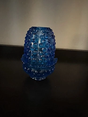 New ListingFenton Blue Glass Hobnail Pattern Decorative Multi-Part Candle Holder Tea Light