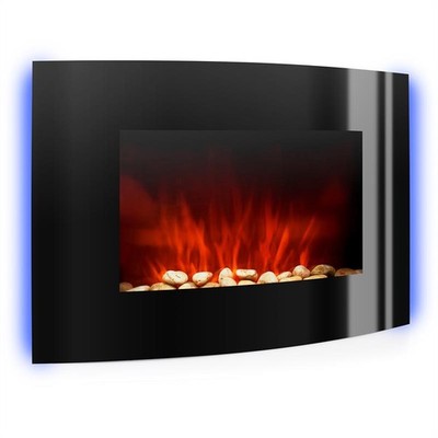 Elektrischer Wandkamin Kamin Ofen 2000 W Elektrokamin Wand Fernbedienung schwarz