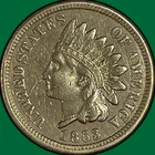 1863 Indian Head Cent Extremely Fine XF Coin, Cleaning #41762