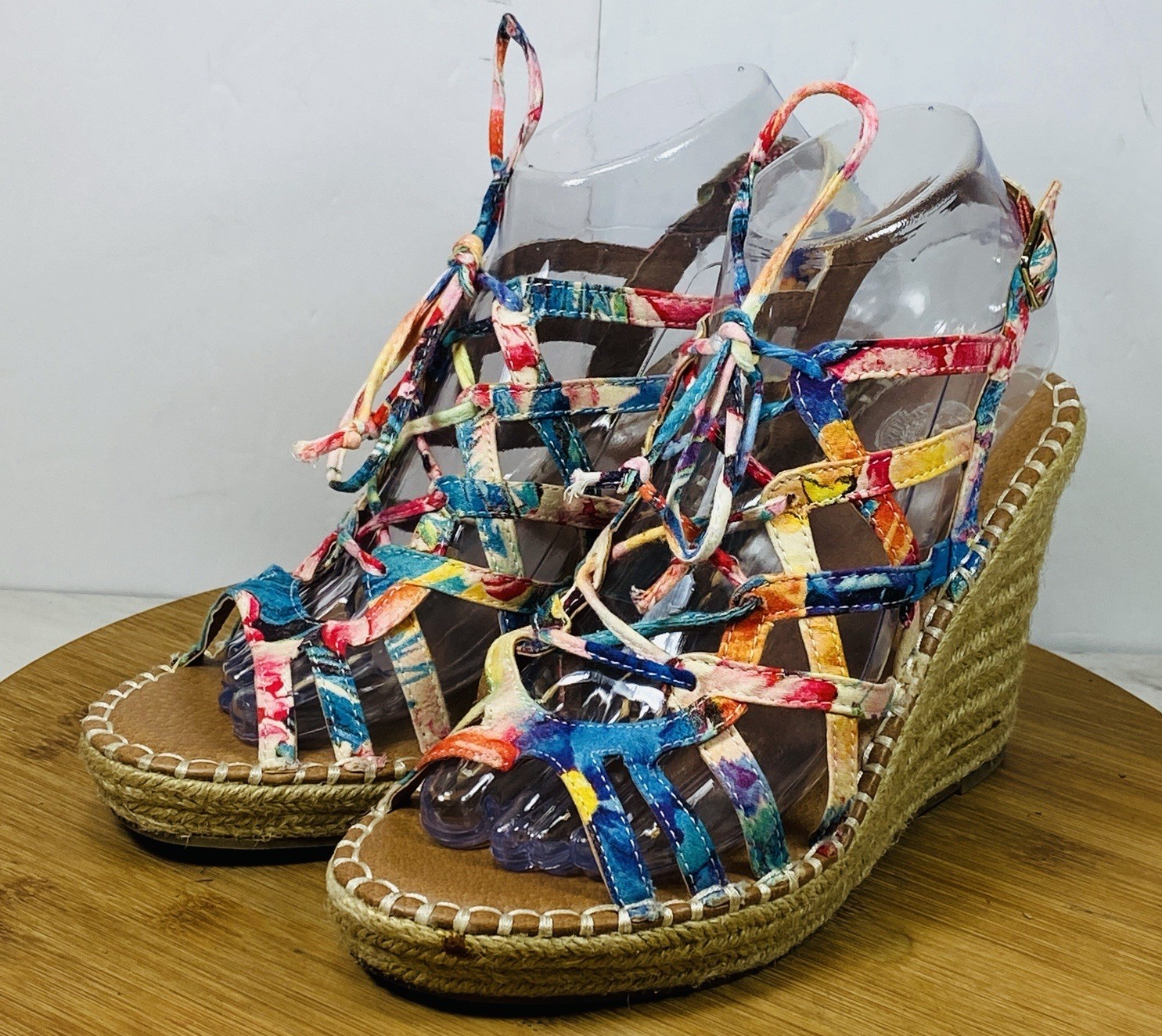 APL Espadrillas SO colorate con zeppa e cinturino tacco 4" misura 7 5M