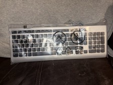 NEW Lenovo SK-8823 Silver Slim Wired USB Keyboard