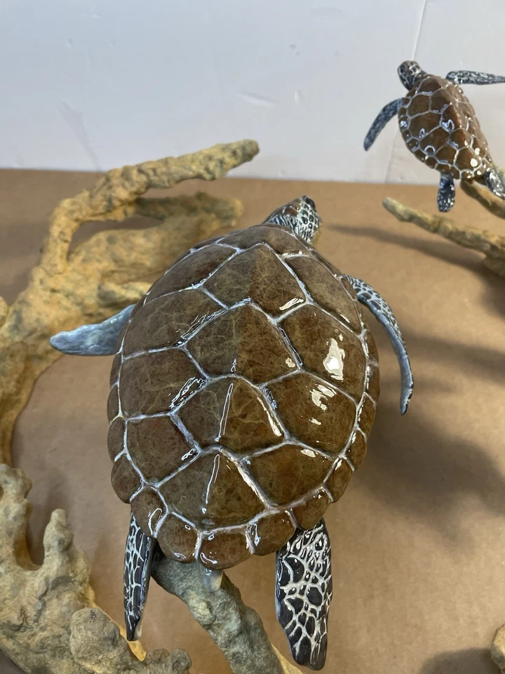 Escultura en relieve de pared de bronce Wyland "Turtle Sea Reef" con certificado Foto 3 de 4