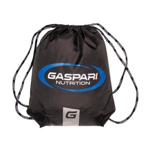Gaspari Nutrition Logo Drawstring Gym Bag Black Blue White Polyester Sports