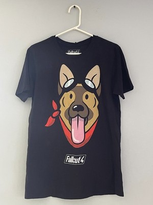 PRE-OWNED BETHESDA FALLOUT 4 DOGMEAT BLACK UNISEX SHIRT MEDIUM