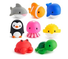 Munchkin Ocean Bath Squirts 8-Pack - Baby Water Toys Shark Penguin Turtle - NEW