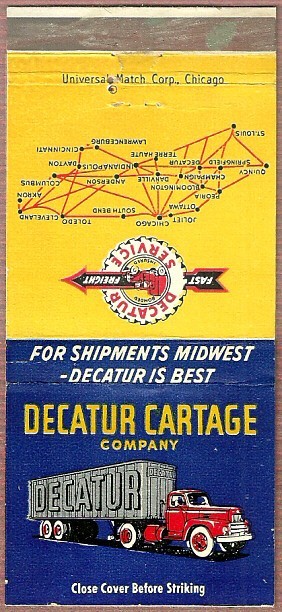 TRUCKING vintage~ DECATUR CARTAGE CO. ~ illinois IL indiana IN ohio OH st. louis