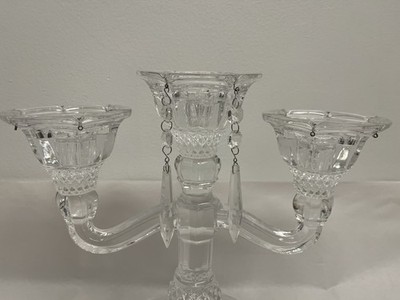 SHANNON CRYSTAL Designs CELESTE Candle Candelabra 3 Light w/ 2 Hanging Prisms