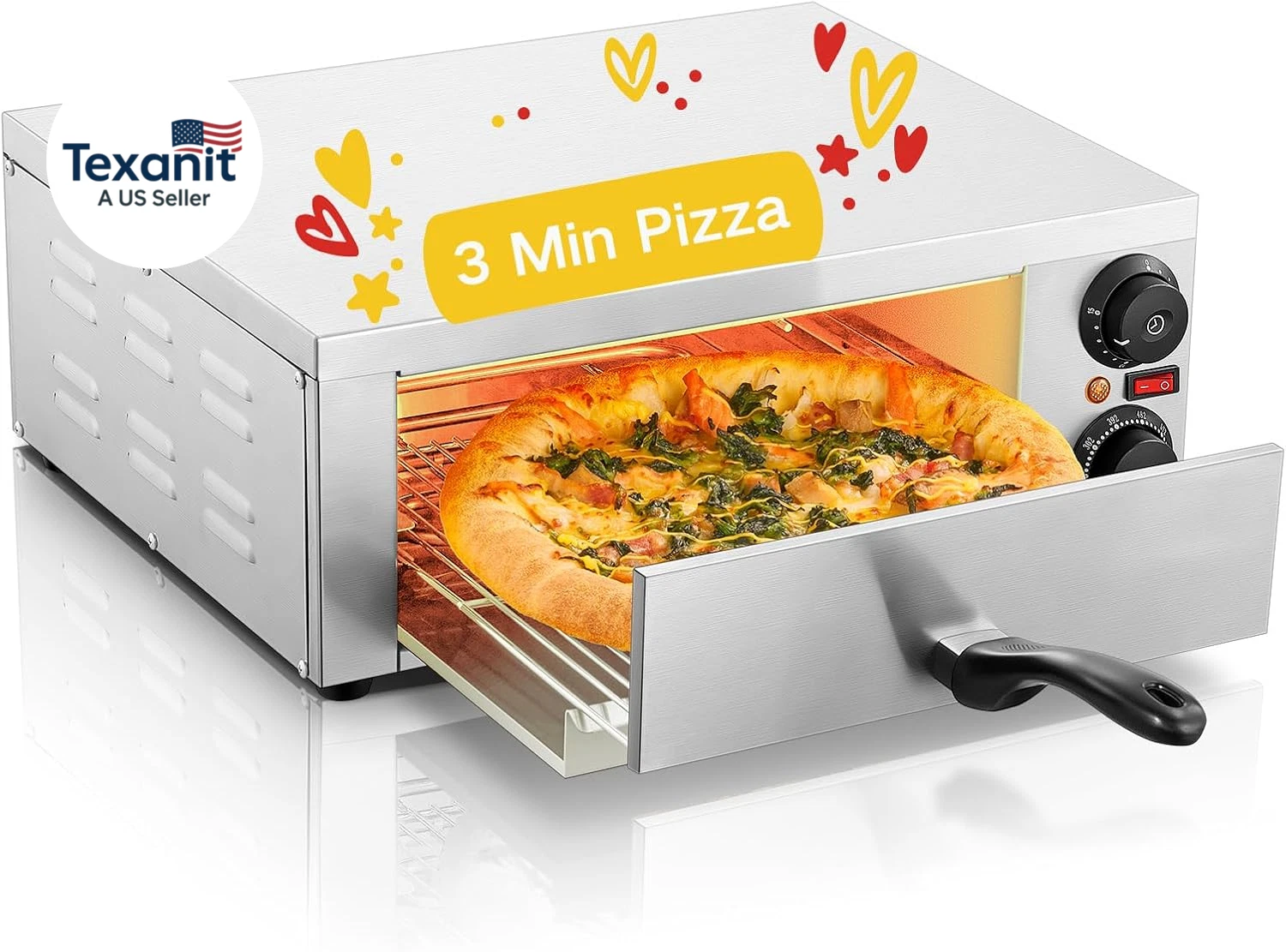 Commercial Countertop Pizza Oven Stainless Steel Electric Pizza/Snack Oven with
Opens in a new windo