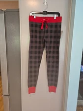 Lazy One Grey Plaid Pajama Bottoms, NWT, Size S