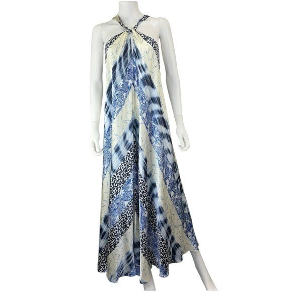 chinese dress ladies Blue Banana Grapes Sleeveless Lenzing Ecovero Maxi Dress