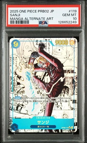 PSA 10 Sanji OP06-119 Manga Alt Art Comic Parallel ONE PIECE CARD THE BEST vol.2