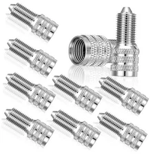 10 Pcs Double Seal Valve Stem Caps Inflate Tire, Metal Valve Flow Through 