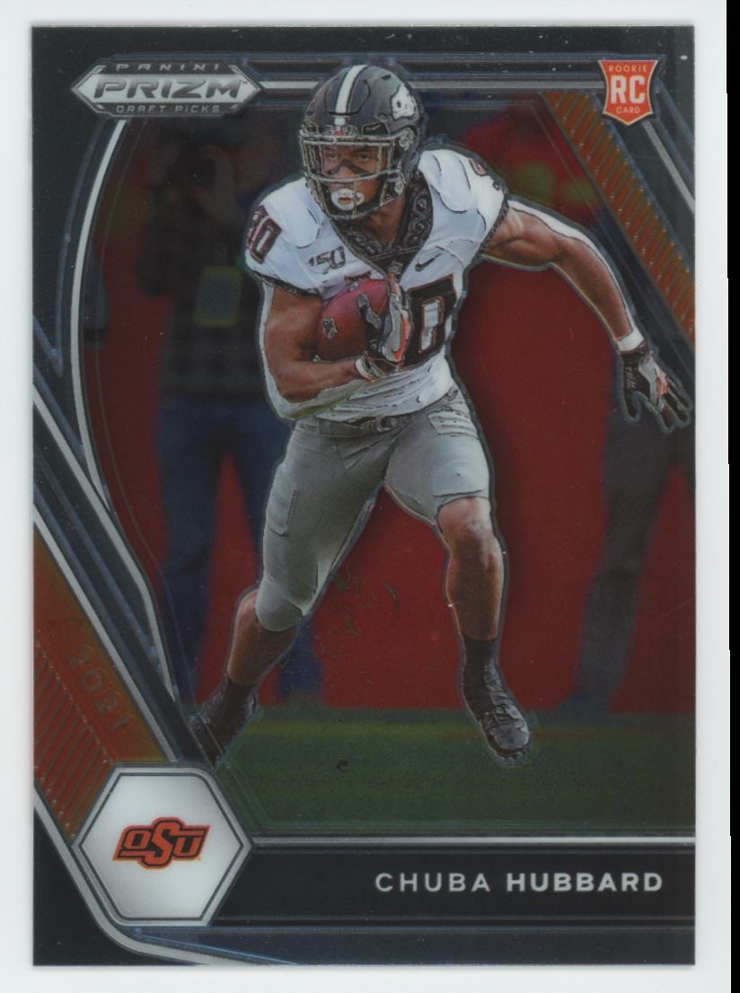 2021 Panini Prizm Draft Picks Chuba Hubbard Rookie Oklahoma State Cowboys #125