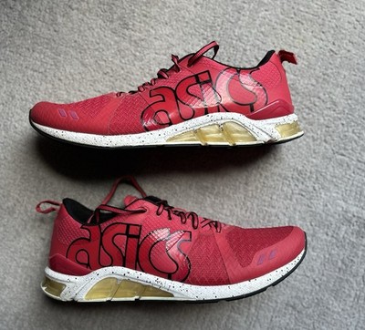 ASICS Men s 11 Gel-Lyte One Eighty Retro Running Shoe Sneaker Big Logo Red