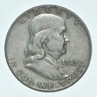 Better 1949 US Franklin 90% Silver Half Dollar Coin Collection Set Break *694